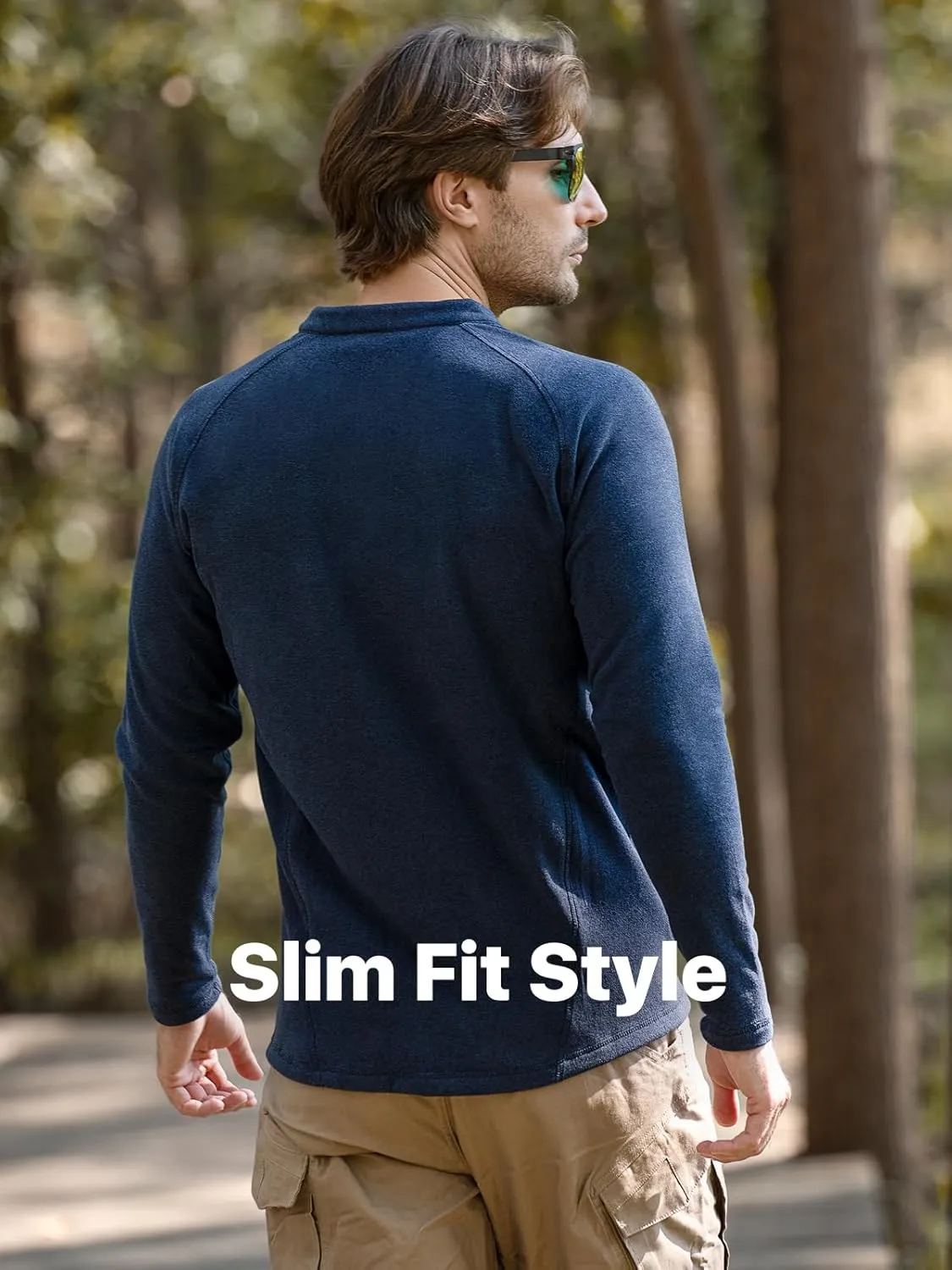 FREE SOLDIER Men's Thermal Henley Long Sleeve Shirts Fleece Pullover Sweaters Lightweight Sweatshirts