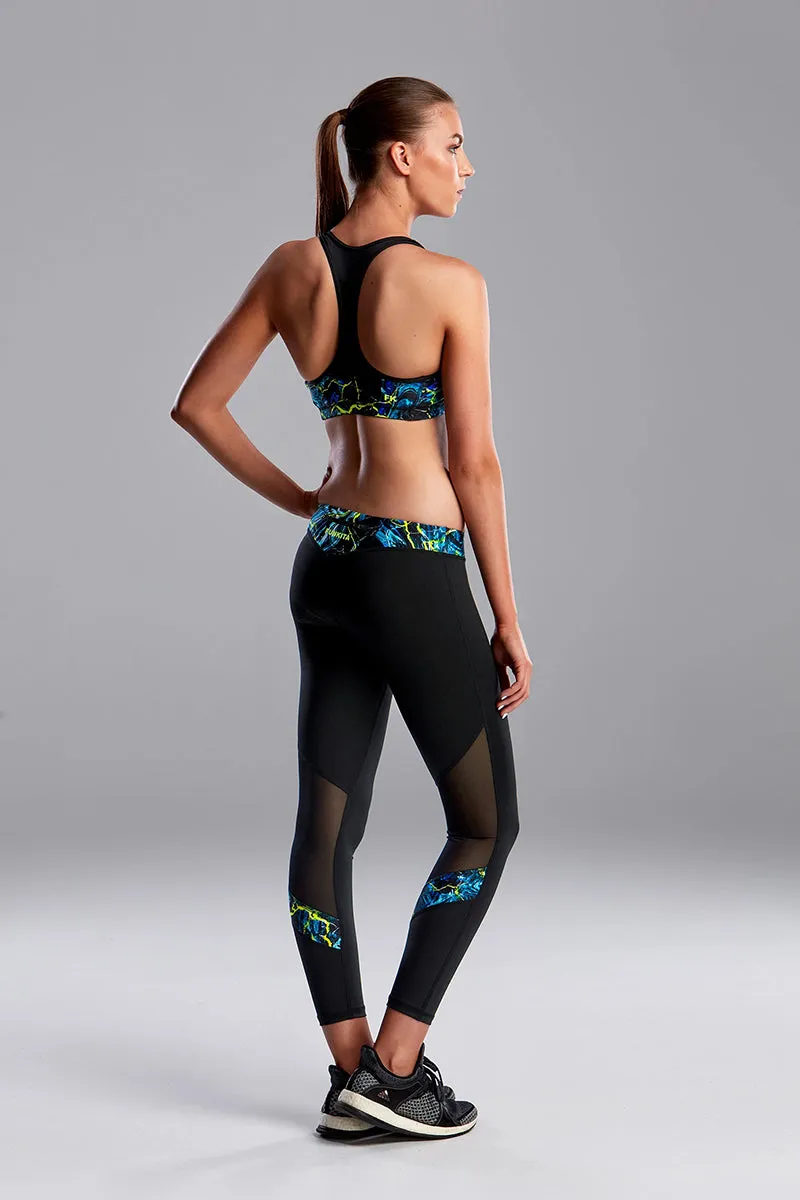 Funkita - Midnight Marble - Ladies Racerback Active Crop Top
