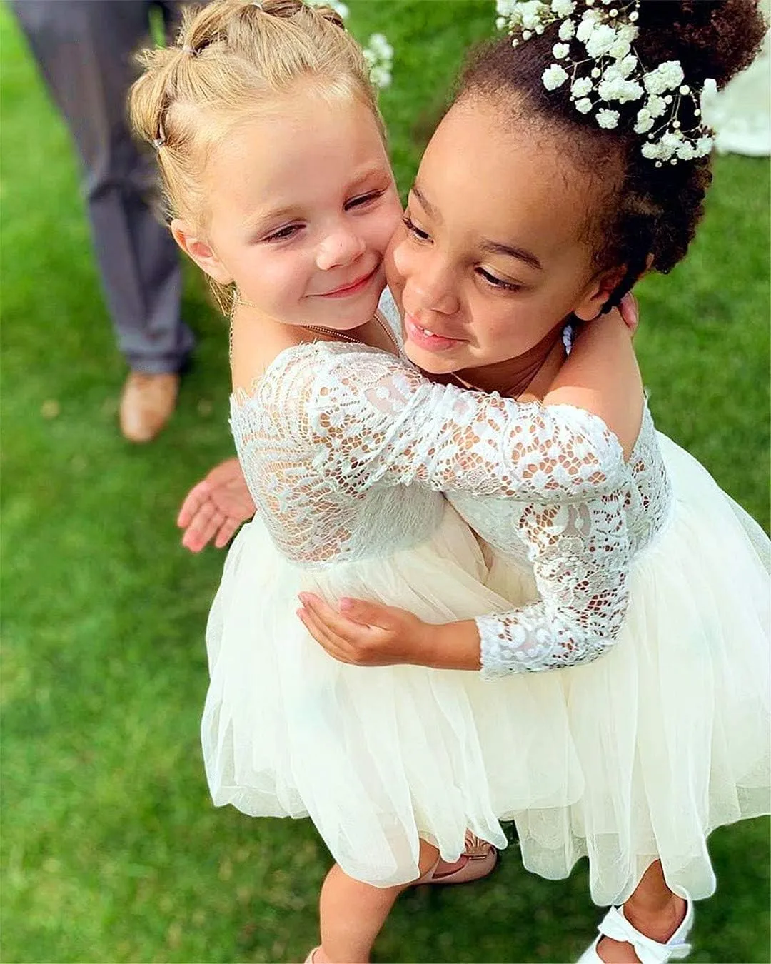 Girl Toddler Full-Length Straight Tulle Tutu Lace Back Party Flower Girl Dress