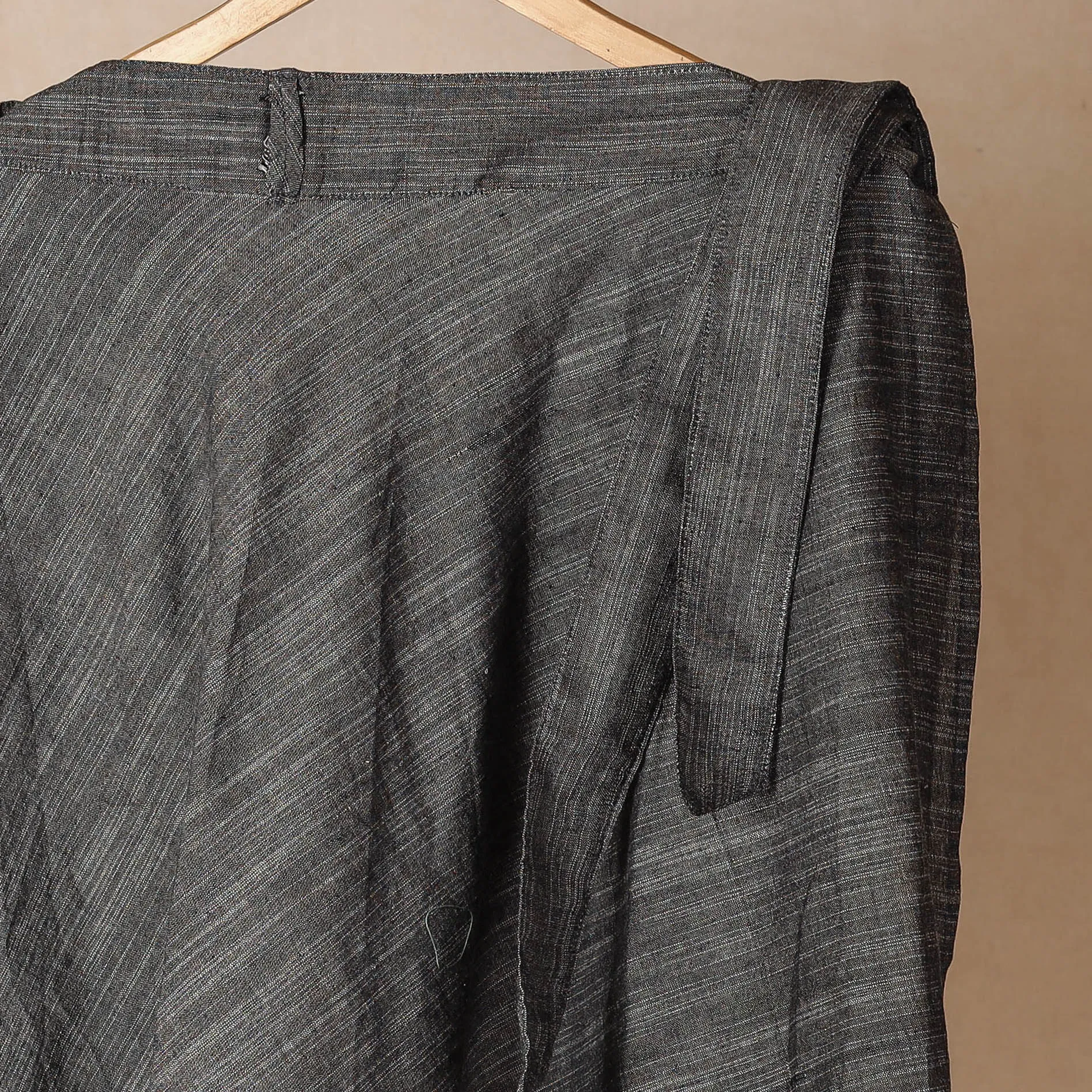 Grey - Plain Handloom Jhiri Cotton Wrap Around Skirt