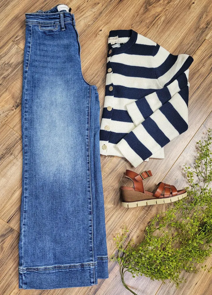 High Rise Wide Jeans by Risen