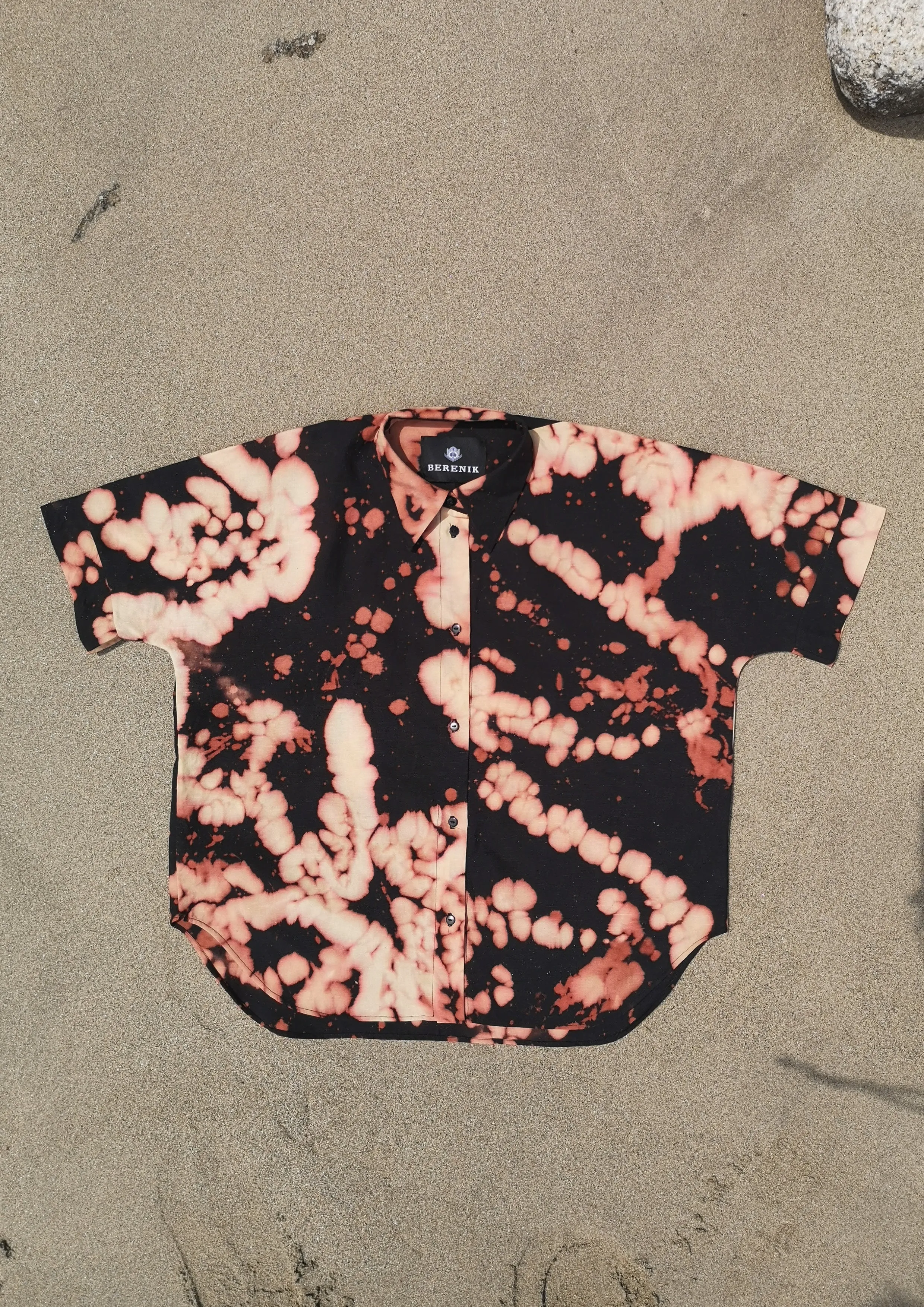 HOMEMADE - UNIQUE BLOUSE UNISEX - HAND PAINTED - black / white / pink