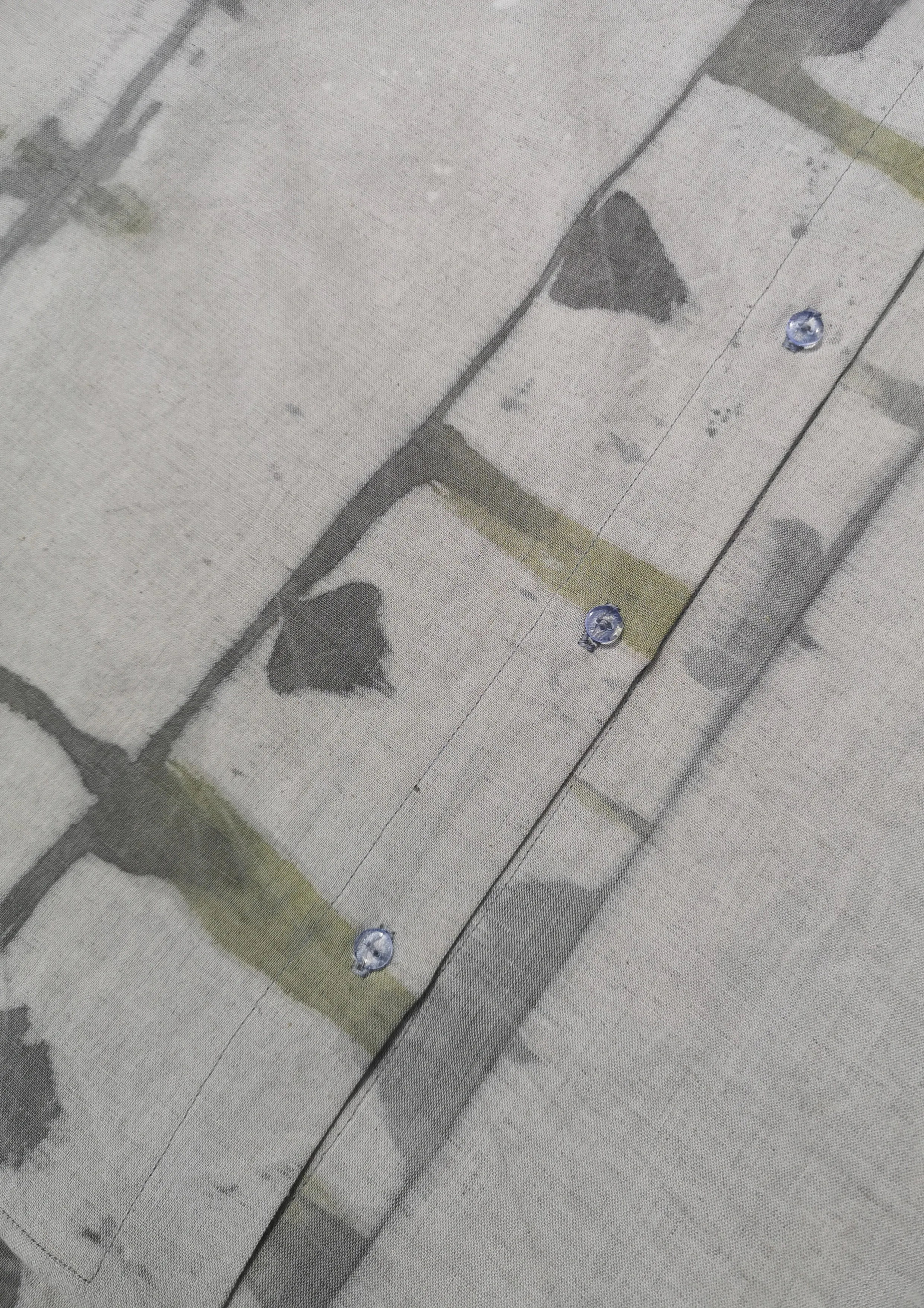 HOMEMADE - UNIQUE BLOUSE UNISEX - HAND PAINTED - white / grey / green