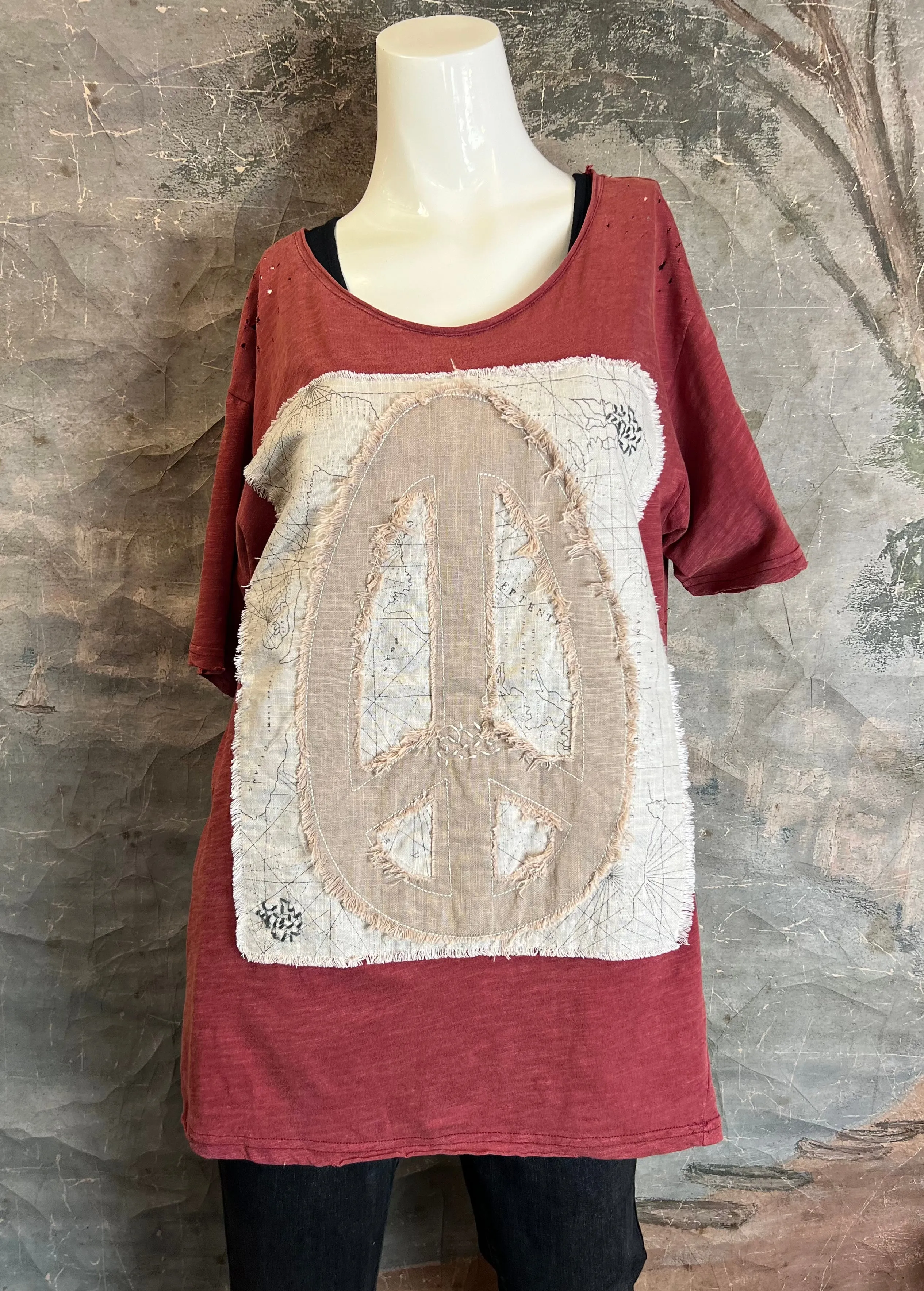 JG- PEACE Tattered T-shirt