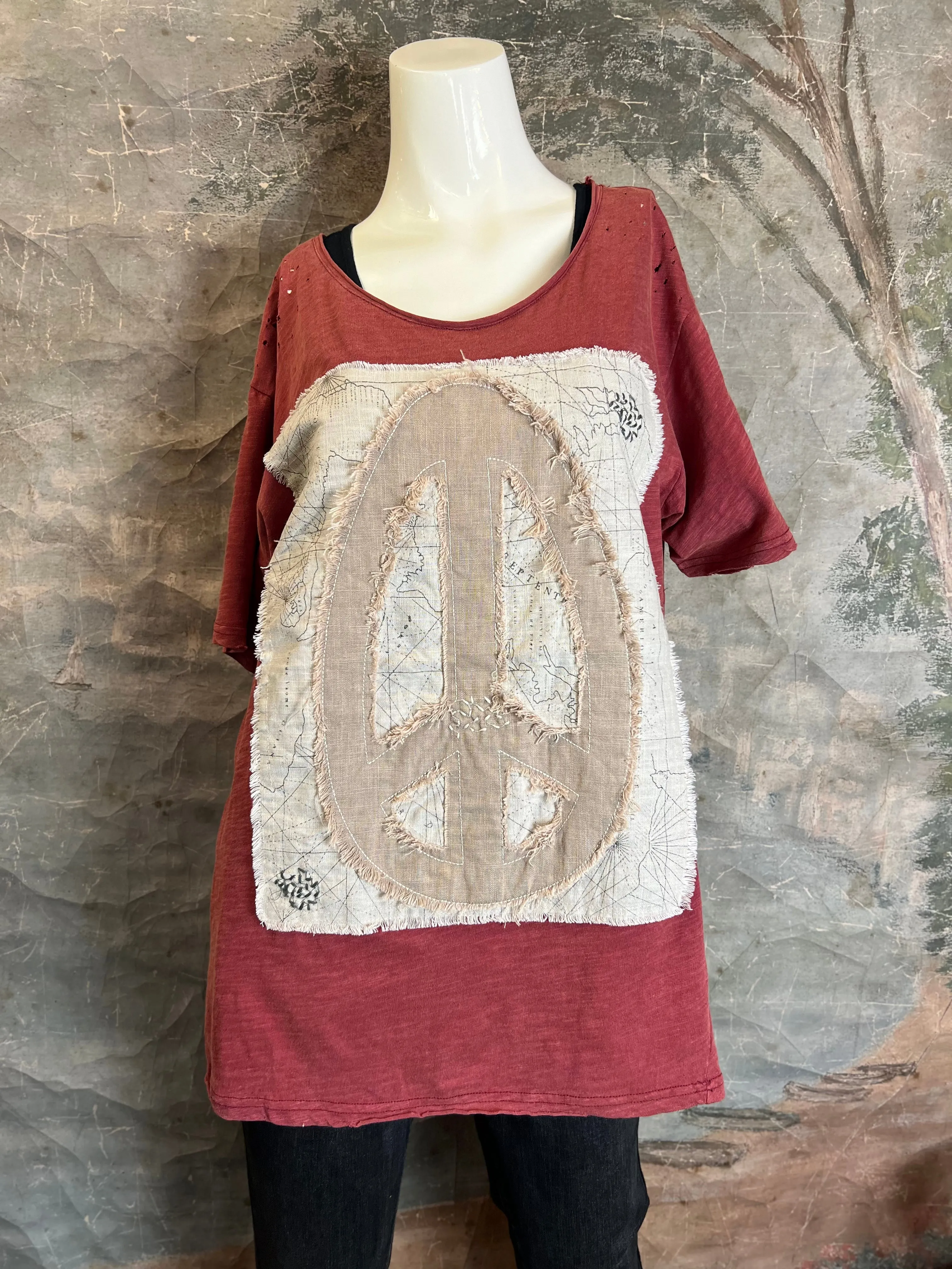 JG- PEACE Tattered T-shirt