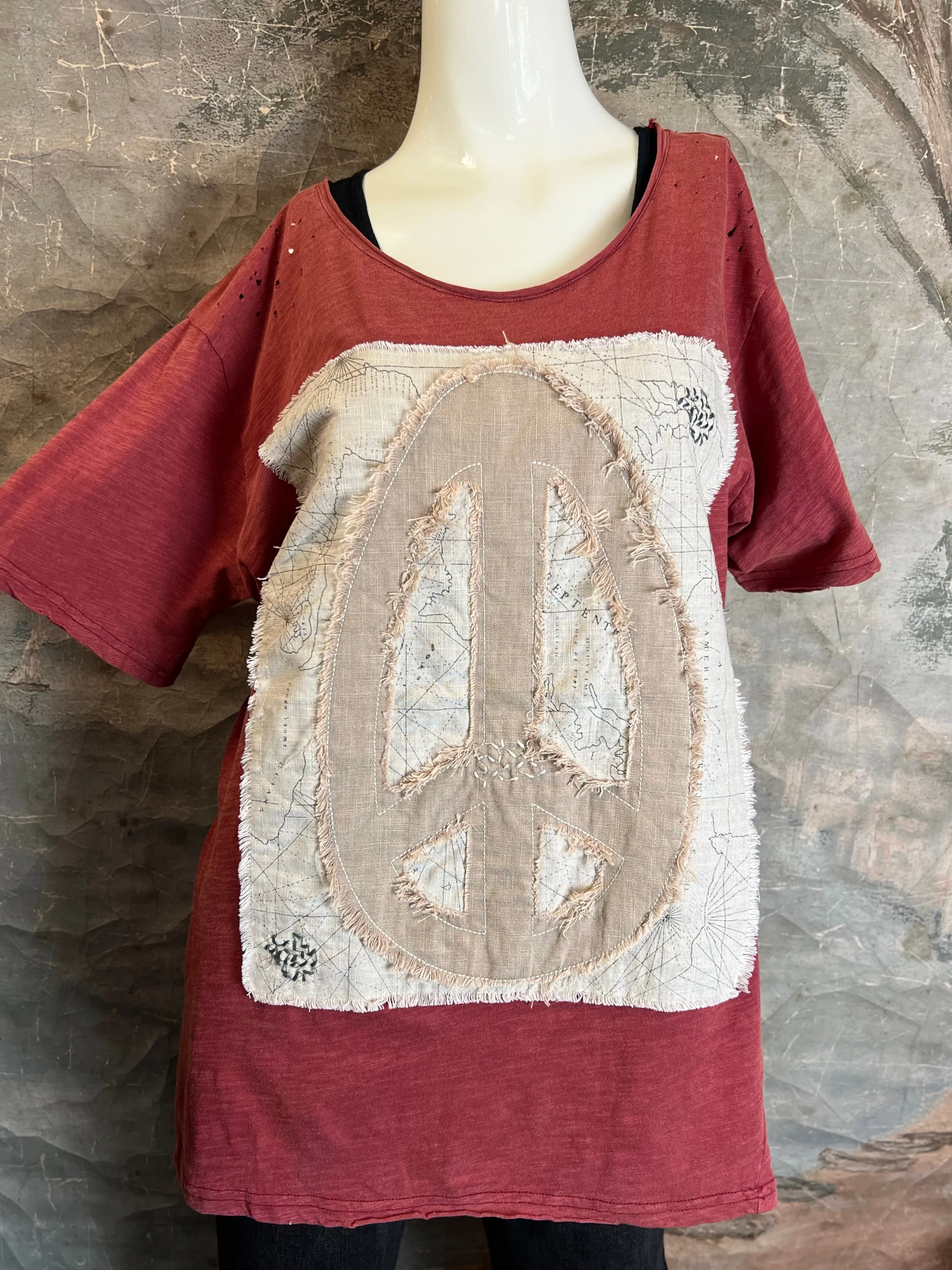 JG- PEACE Tattered T-shirt