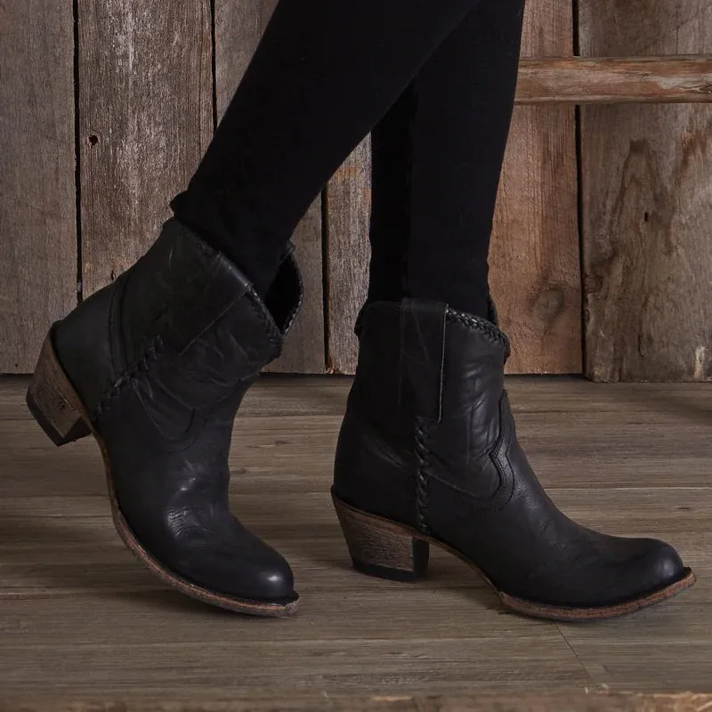 Lane Ladies Charcoal Black Plain Jane Bootie