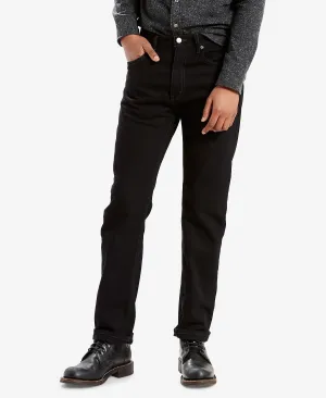 Levi's Men's 505 Regular Fit Straight Fit Non-Stretch Jeans, Black