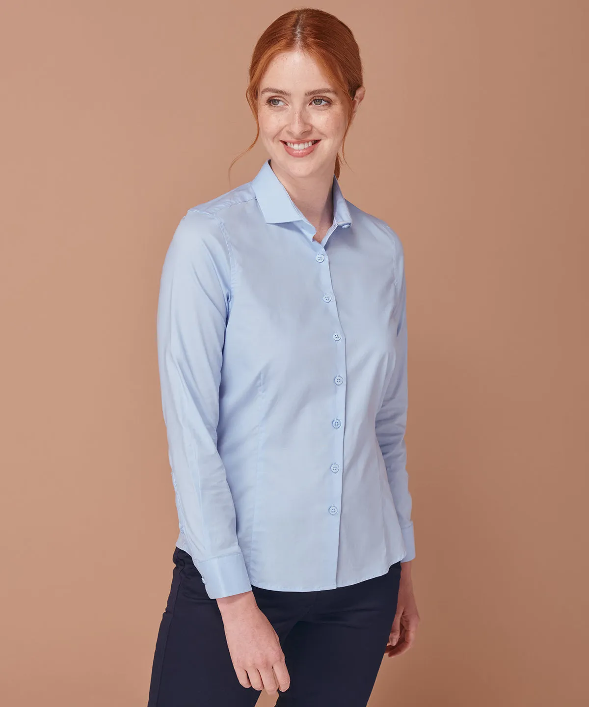 Light Blue - Women's long sleeve stretch shirt