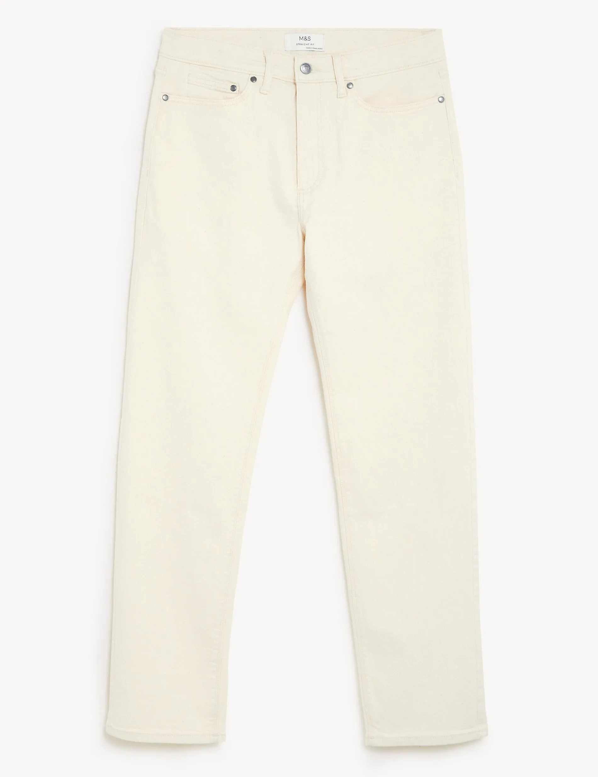 Marks & Spencer Straight Stretch Jeans, Ecru