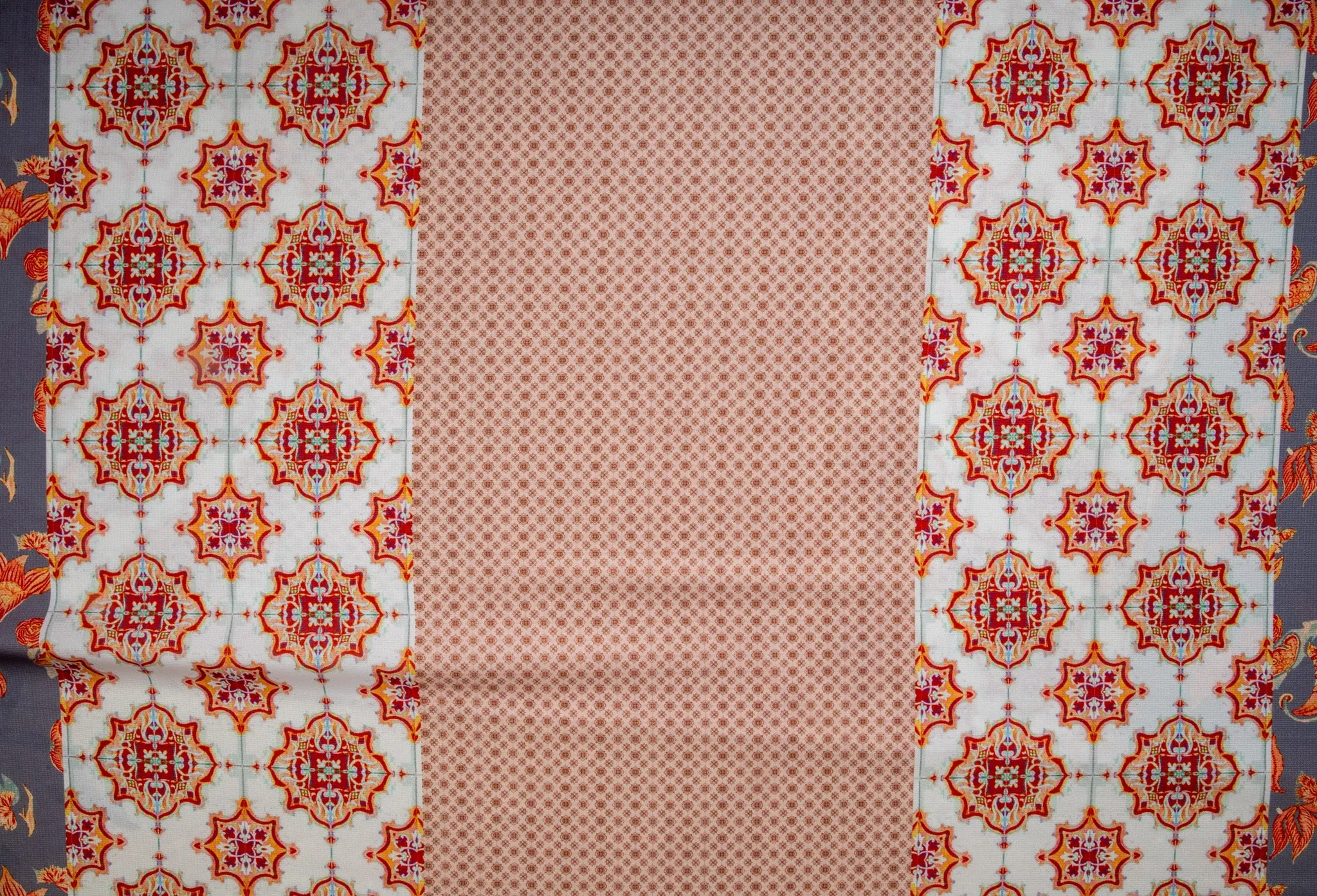 Multi Color Patch Digital Print Moss Crepe Fabric