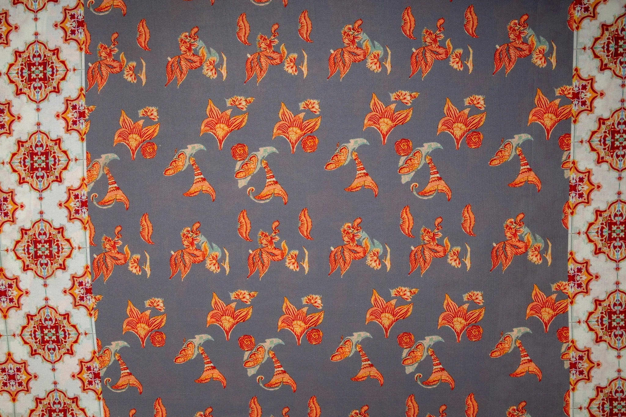 Multi Color Patch Digital Print Moss Crepe Fabric