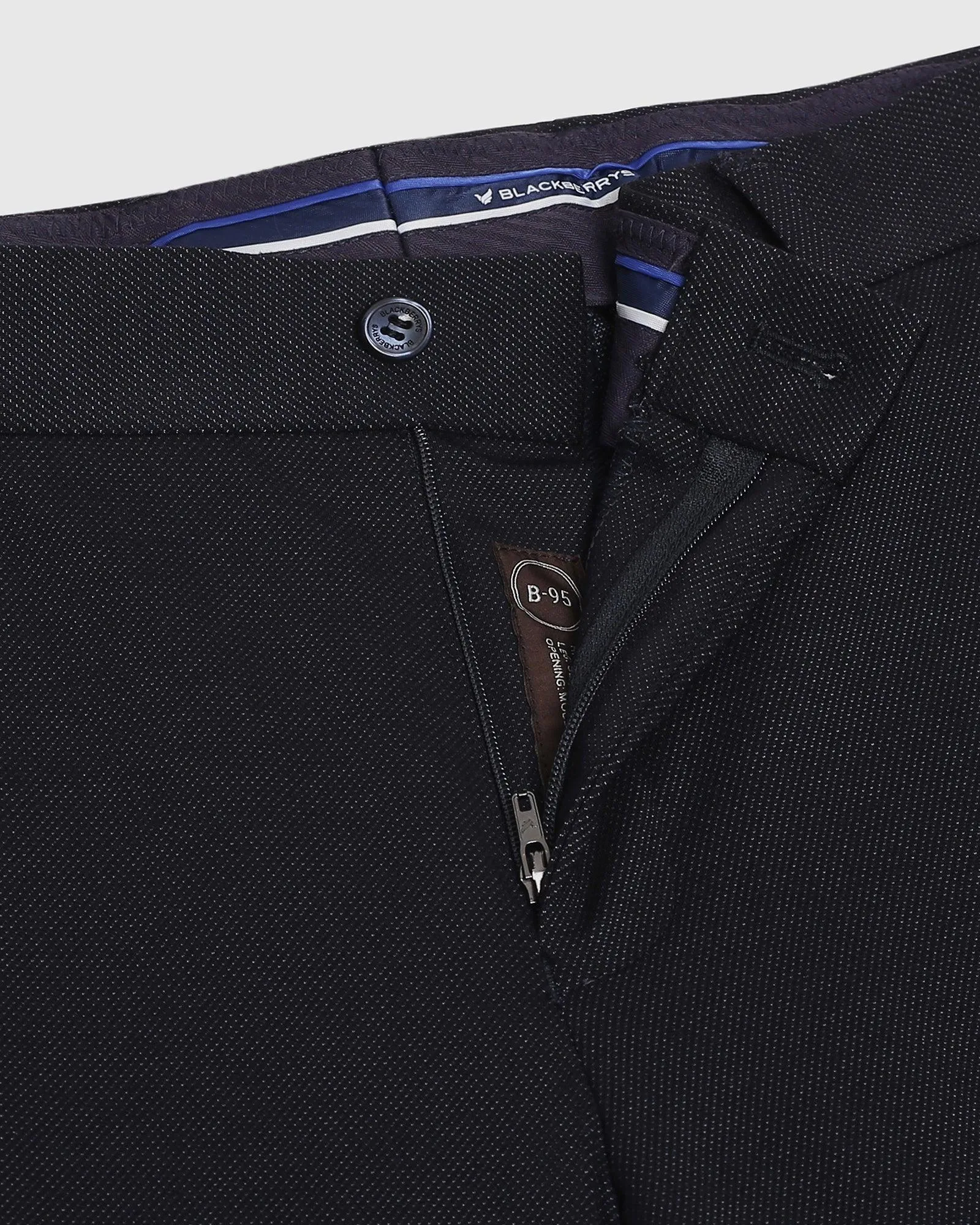 Must Haves Slim Comfort B-95 Formal Navy Solid Trouser - Miggins