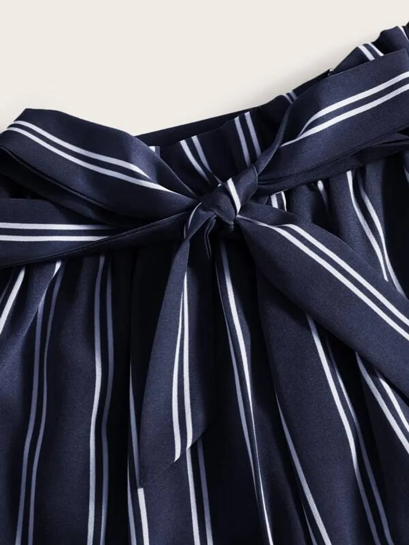 Navy Blue Stripe Short