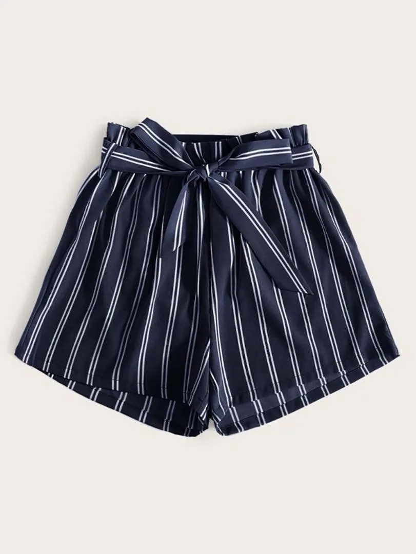Navy Blue Stripe Short