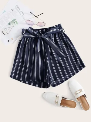 Navy Blue Stripe Short