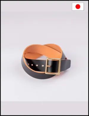 OGL Vintage 1.75" Leather Belt - Hand-Dyed Black