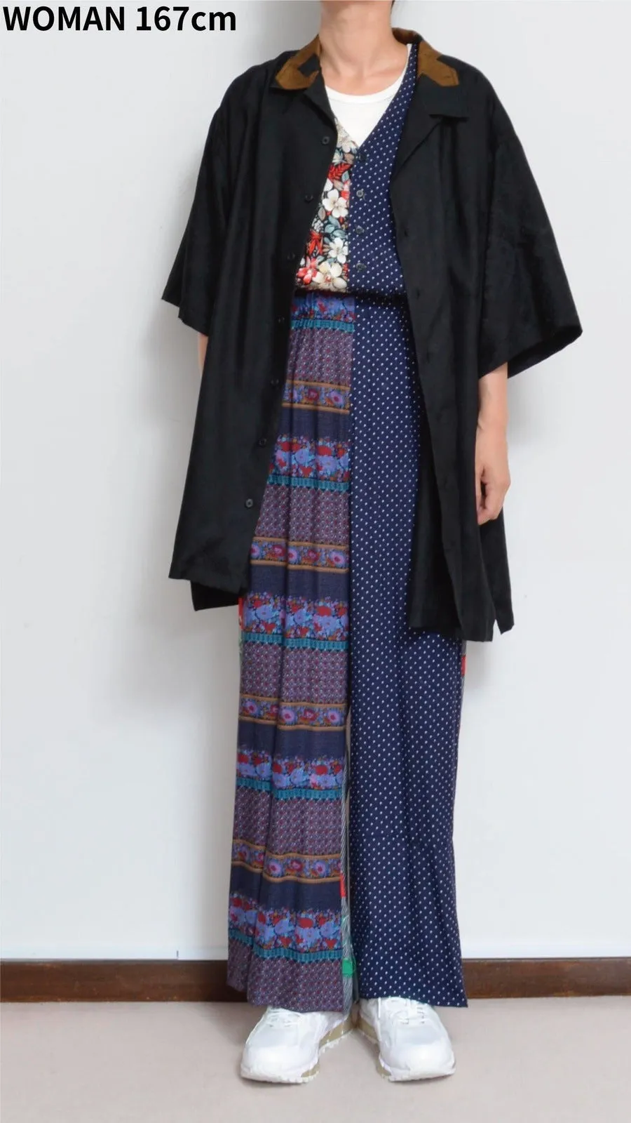 OPEN COLLAR SH_BLK PAISLEY