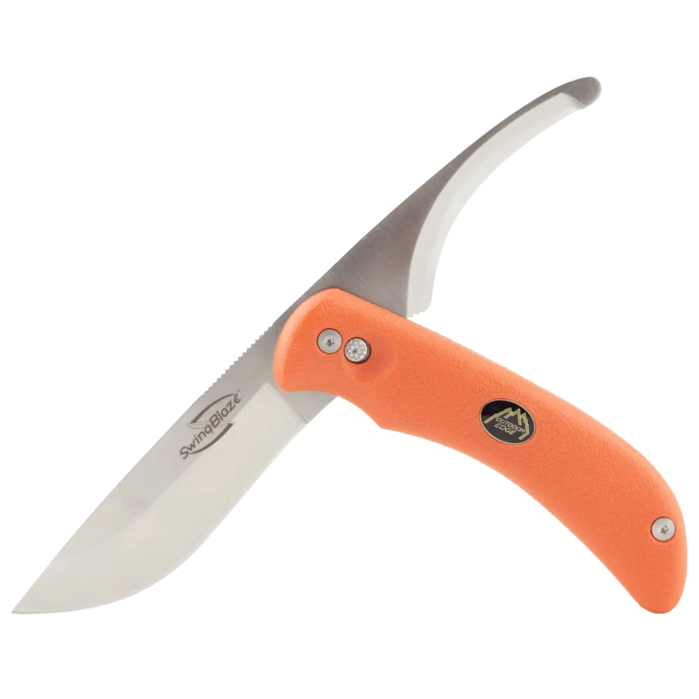 Outdoor Edge Swing Blaze Skinning Gutting Knife With Orange Rubberized Kraton Handle