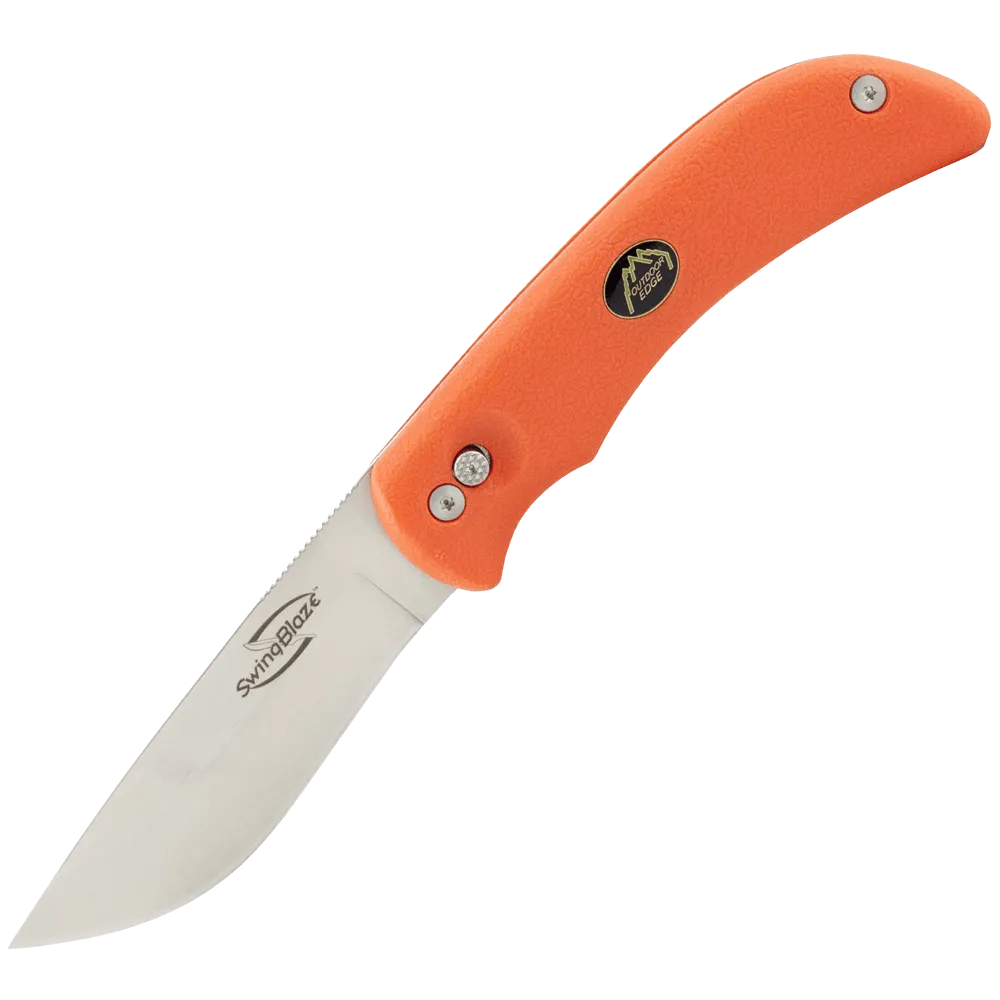 Outdoor Edge Swing Blaze Skinning Gutting Knife With Orange Rubberized Kraton Handle