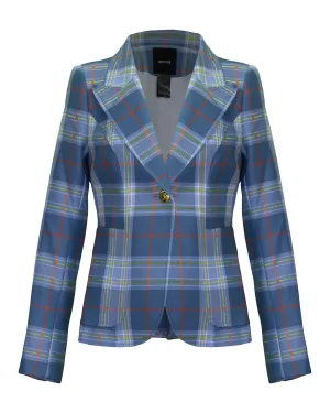 Patch Pocket Blazer Blue Tartan