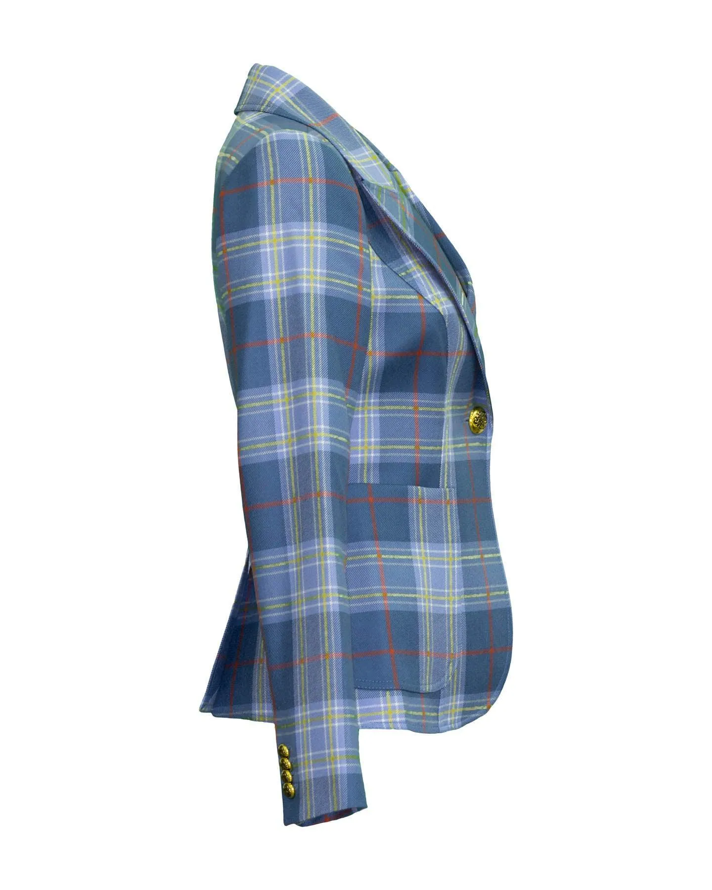 Patch Pocket Blazer Blue Tartan