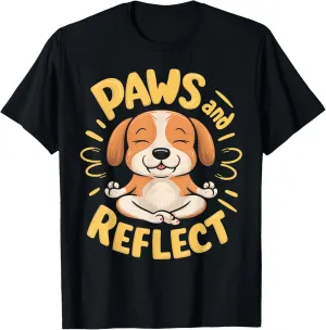 Paws and Reflect Cute Puppy Yoga Meditation Pose Design T-Shirt