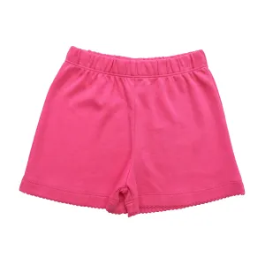 Picot Trim Shorts- Hot Pink