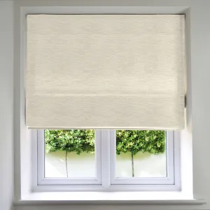 Plain Chenille Cream Roman Blind