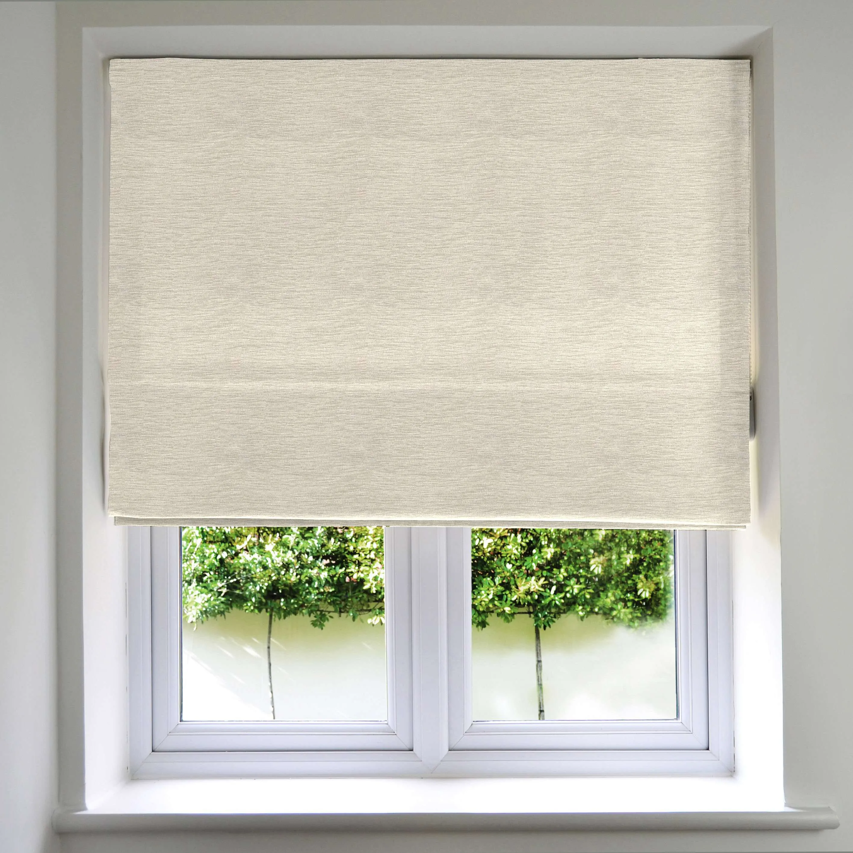 Plain Chenille Cream Roman Blind