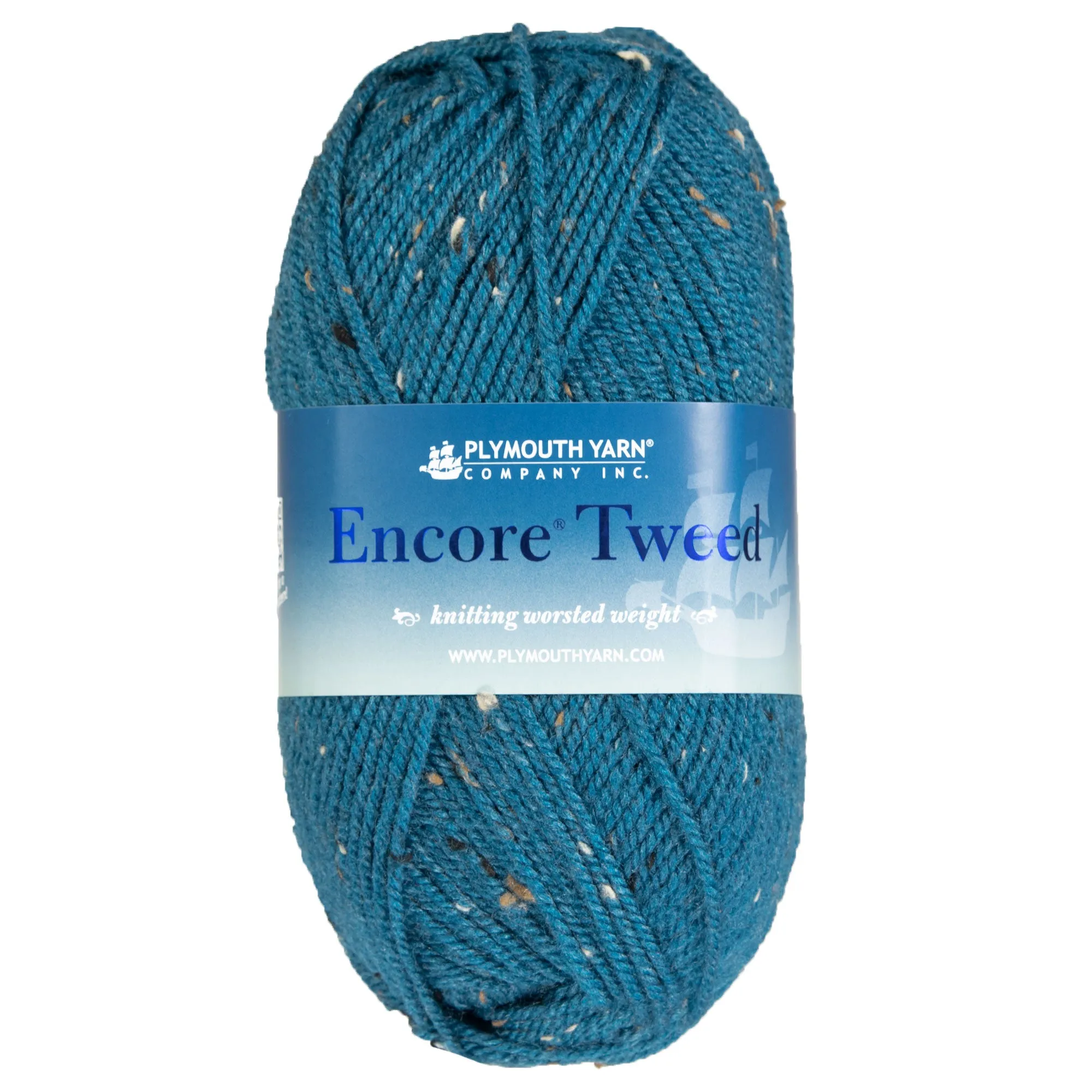 Plymouth Yarn Encore Tweed Yarn - 5598 Dark Wedgewood