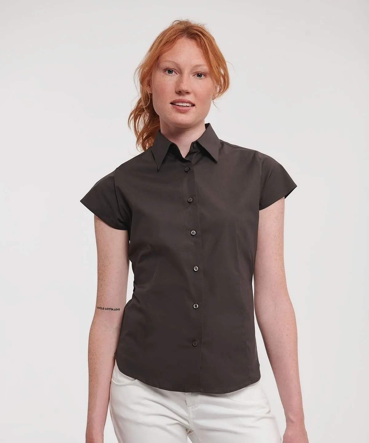 Port - Women's short sleeve easycare fitted stretch shirt