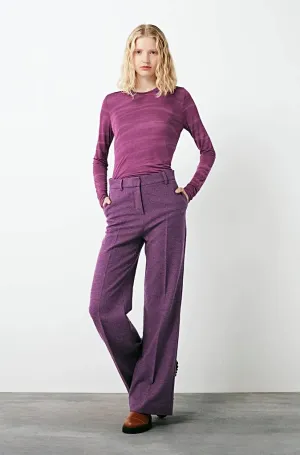 Rabens Saloner Jaquelin Wool Suiting Pant in Purple