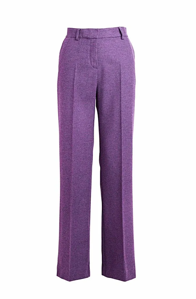 Rabens Saloner Jaquelin Wool Suiting Pant in Purple