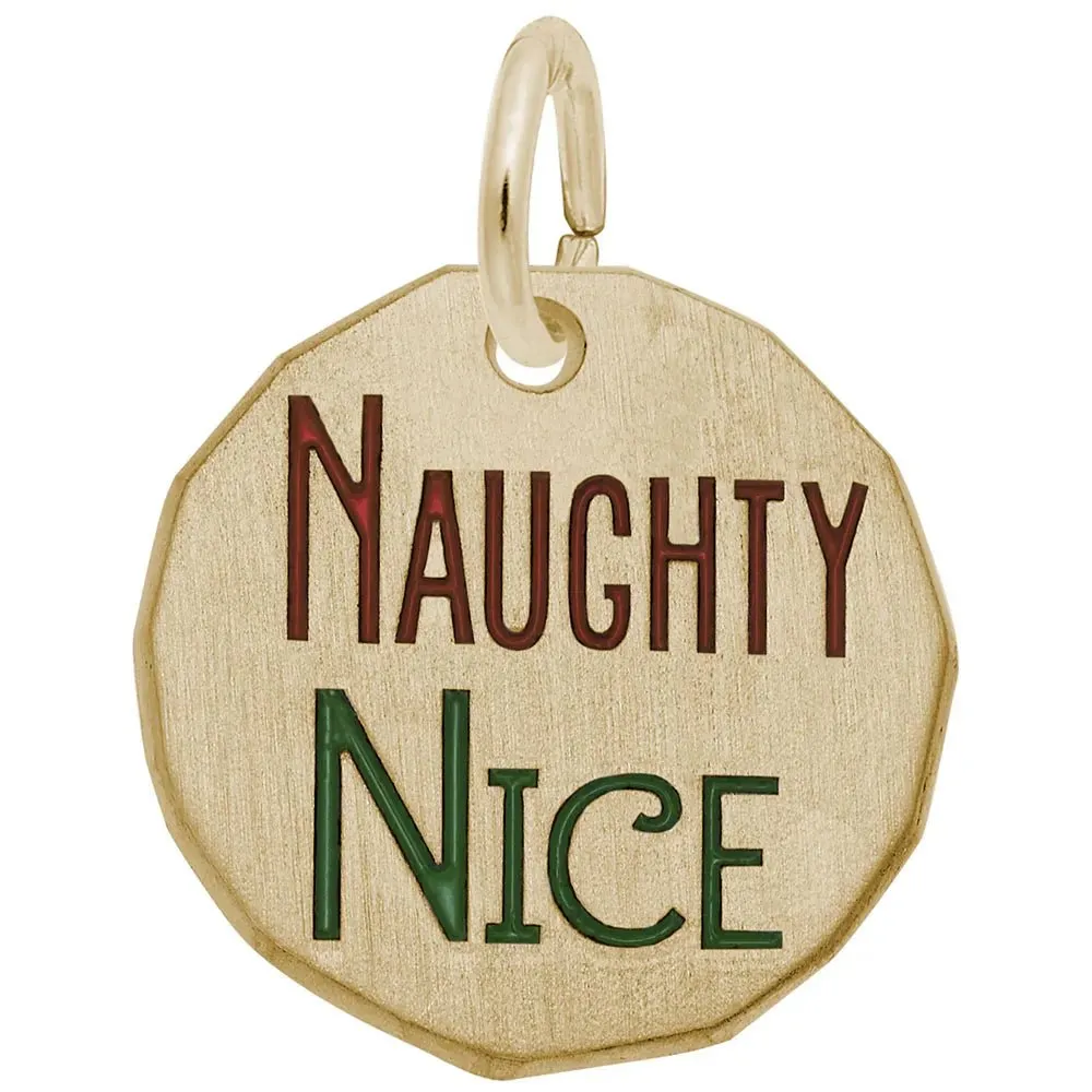 Rembrandt Charms - Naughty Nice Tag Charm - 1638