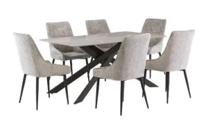 Sacramento 1.6M Dining Table - Rebecca Grey / Black Leg