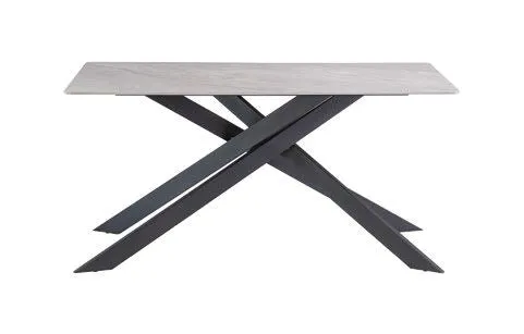 Sacramento 1.6M Dining Table - Rebecca Grey / Black Leg