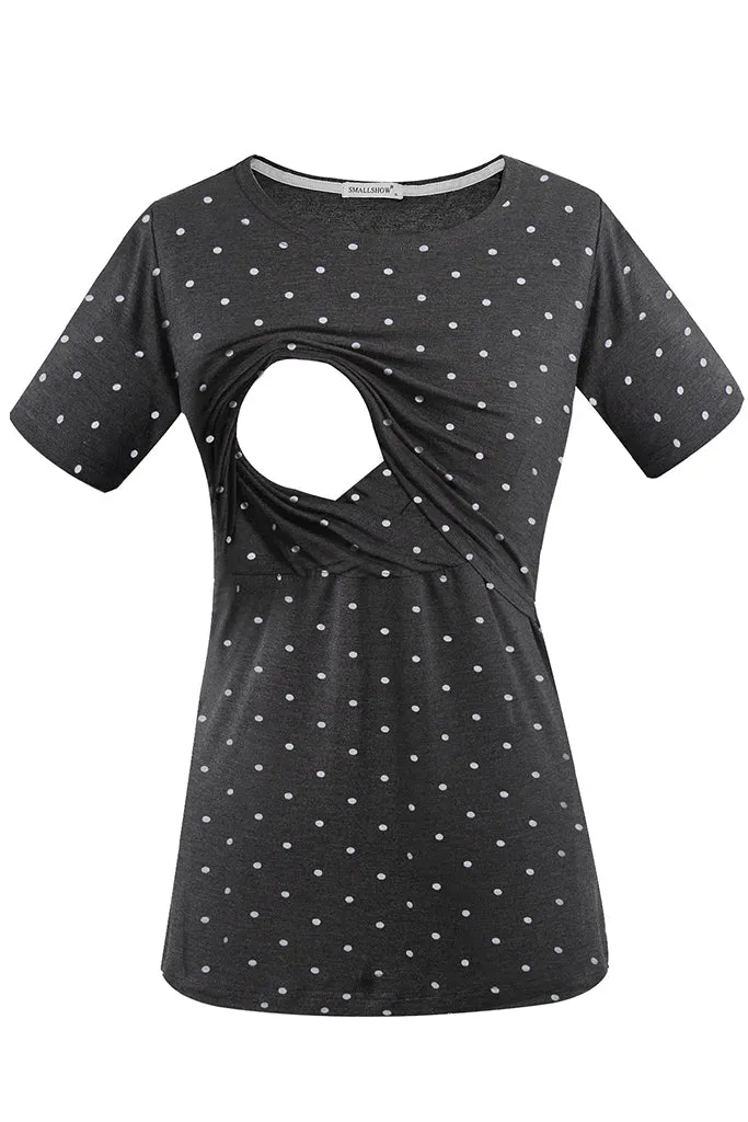 Smallshow Floral Short Sleeve Nursing Tops