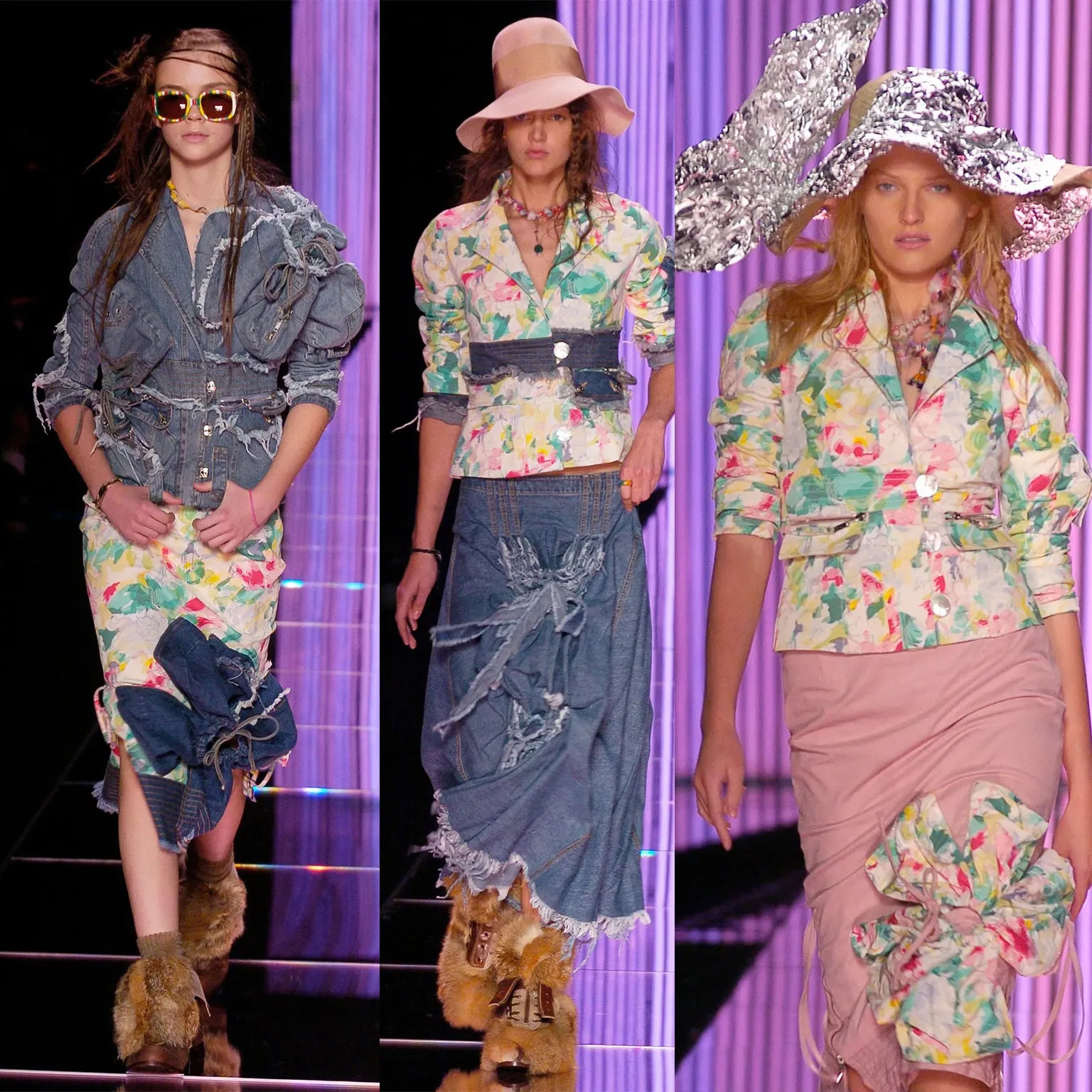 S/S 2005 John Galliano Pastel Floral Sleeveless Dress