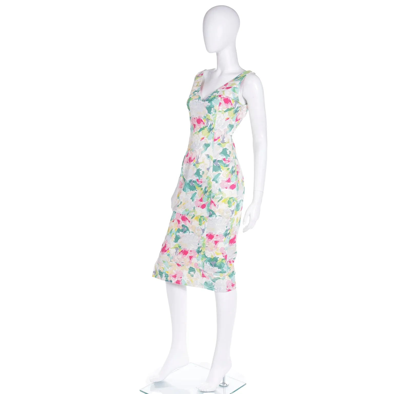 S/S 2005 John Galliano Pastel Floral Sleeveless Dress