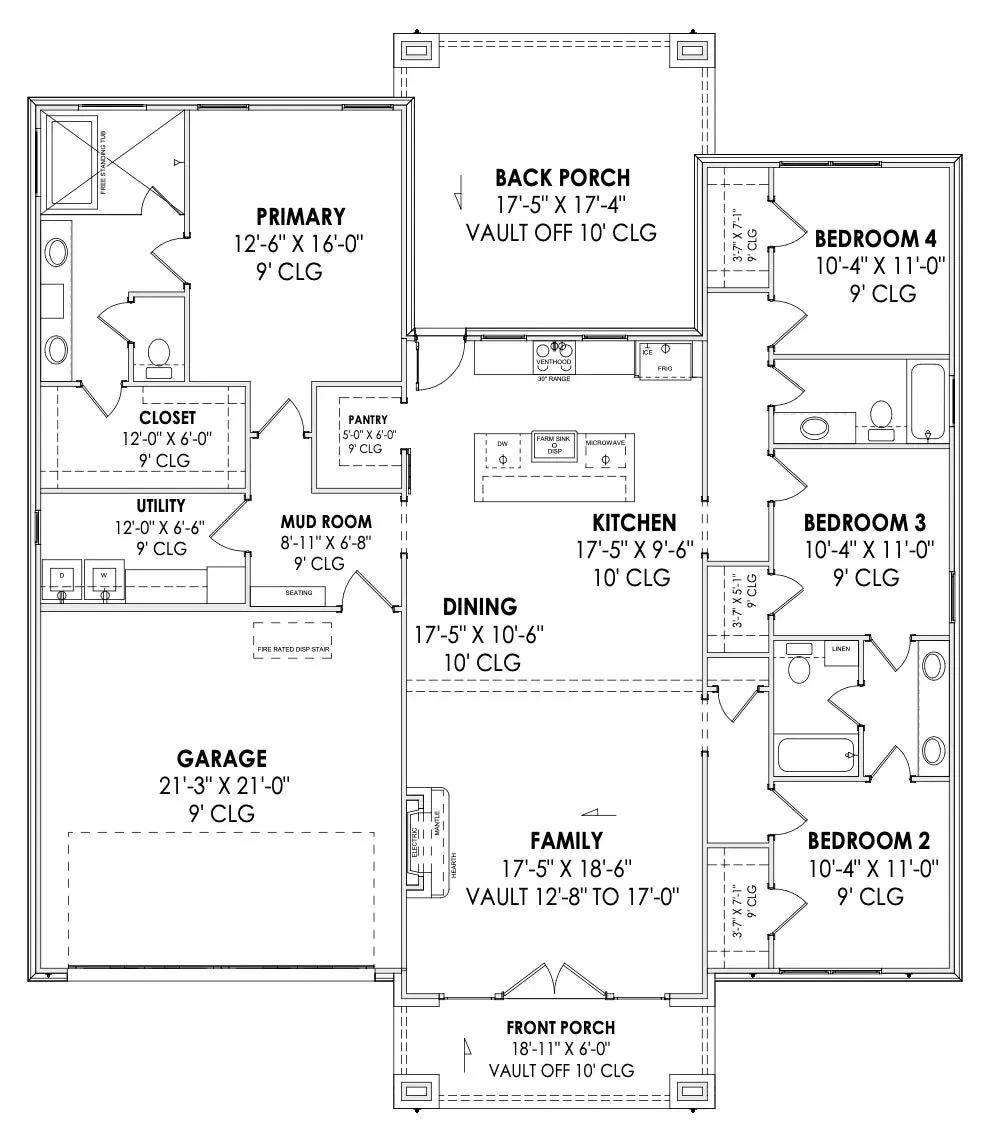 Stylish 4-Bedroom Home with Vaulted Ceilings and Inviting Outdoor Spaces