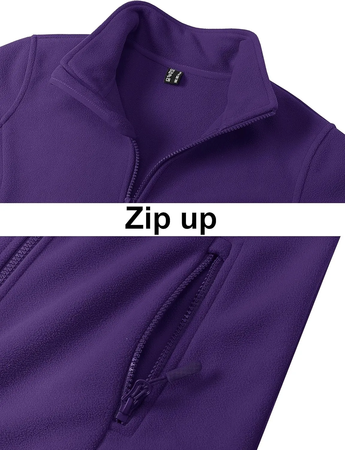 TACVASEN Women's Soft Fleece Jacket Lightweight Full Zip Sweatshirts Coat Casual Winter Warm Sweaters with Pockets