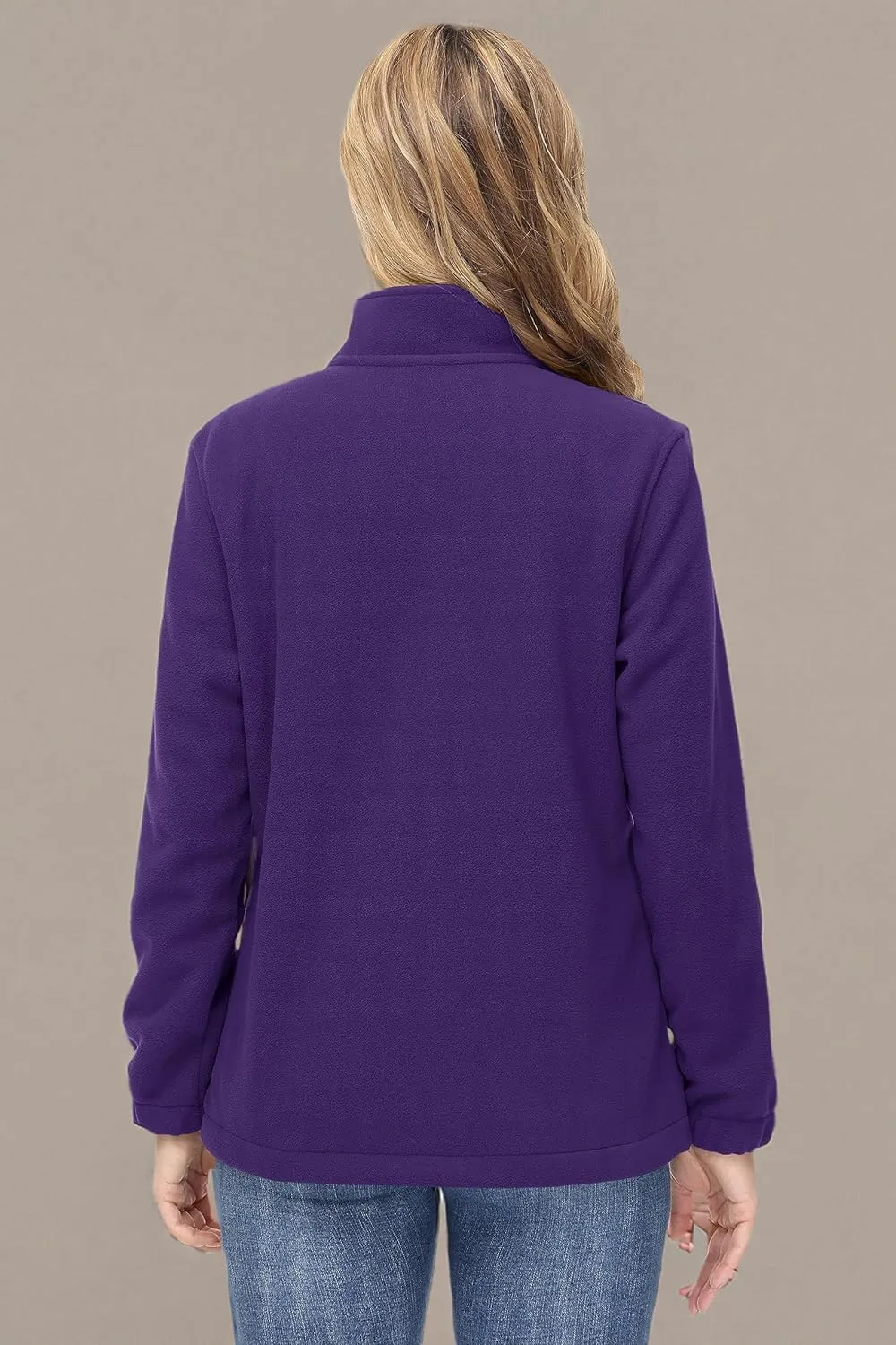 TACVASEN Women's Soft Fleece Jacket Lightweight Full Zip Sweatshirts Coat Casual Winter Warm Sweaters with Pockets