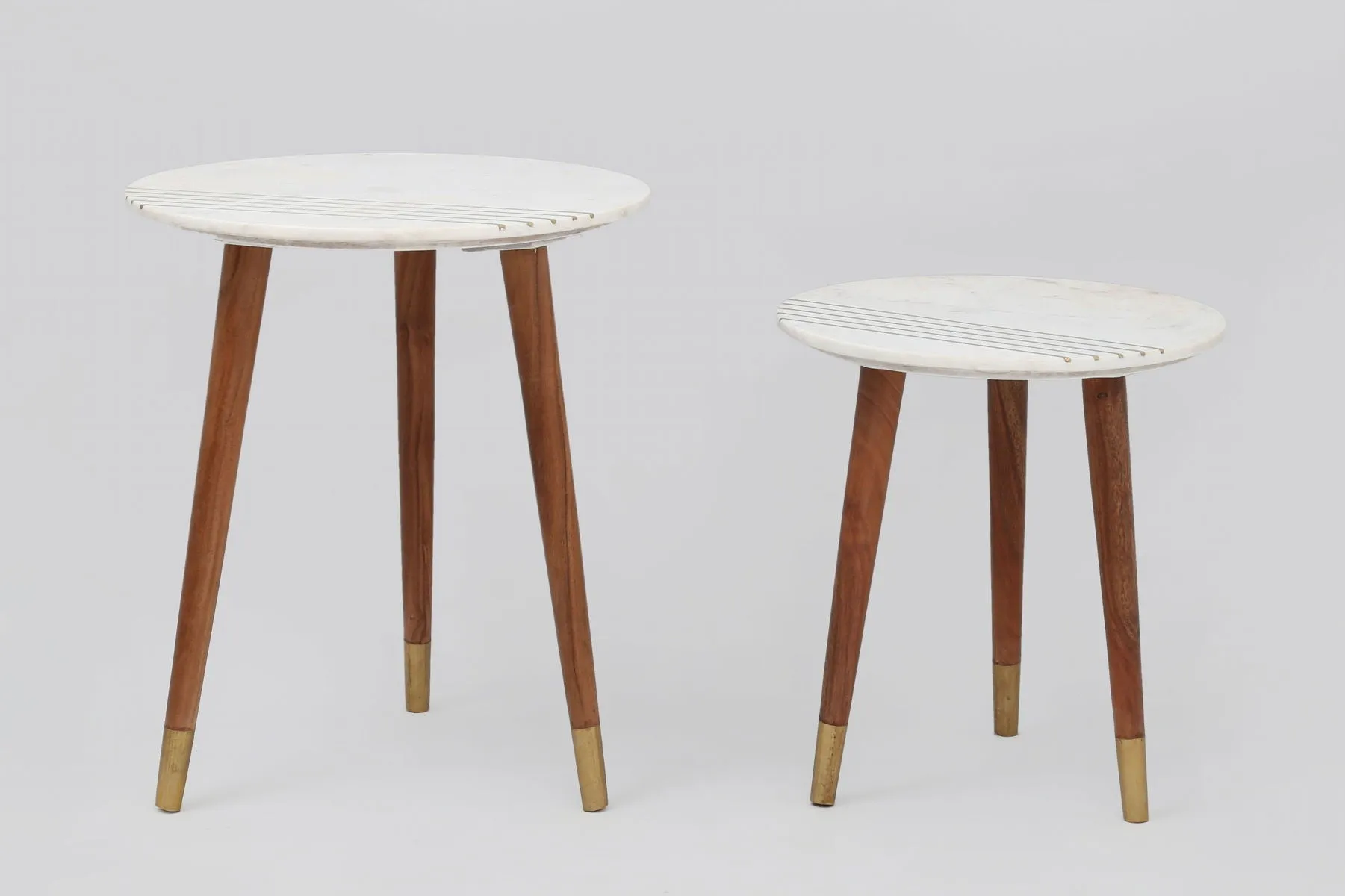 Terrace - Nesting Round Accent Table (Set of 2) - White