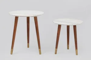 Terrace - Nesting Round Accent Table (Set of 2) - White