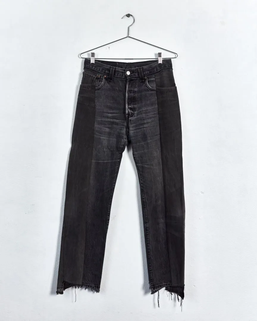 Vetements fall '17 reconstructed jeans, faded black, 10