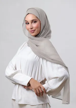 White Sand-Classic Shawl-Plain Crinkled Chiffon