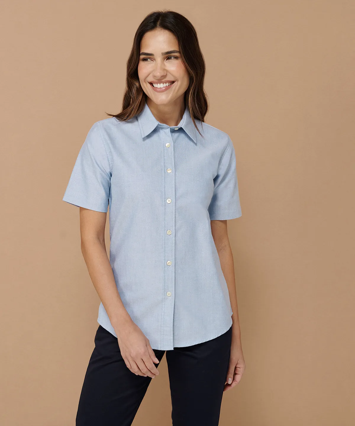 White* - Women's short sleeve classic Oxford shirt