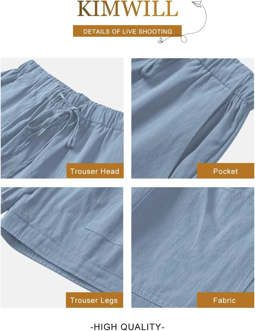Womens Elastic Waist Comfy Drawstring Shorts Beach Casual Shorts Summer Lightweight Short Pants with Pockets
